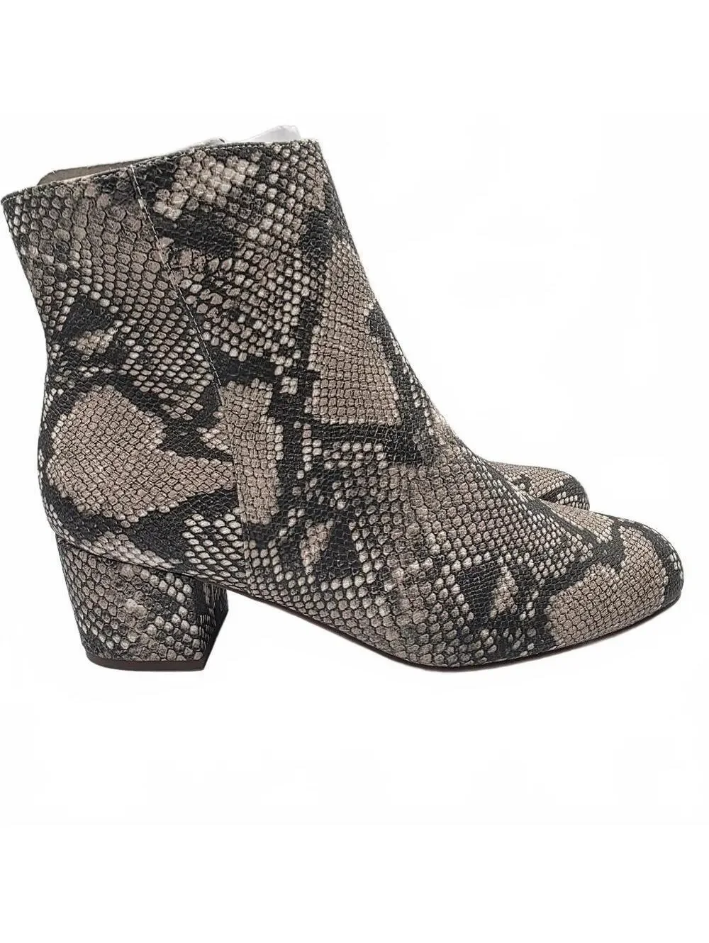 Women's Ankle Boots Booties Snakeskin Size 8.5 Comfortview Preppy Tan Office